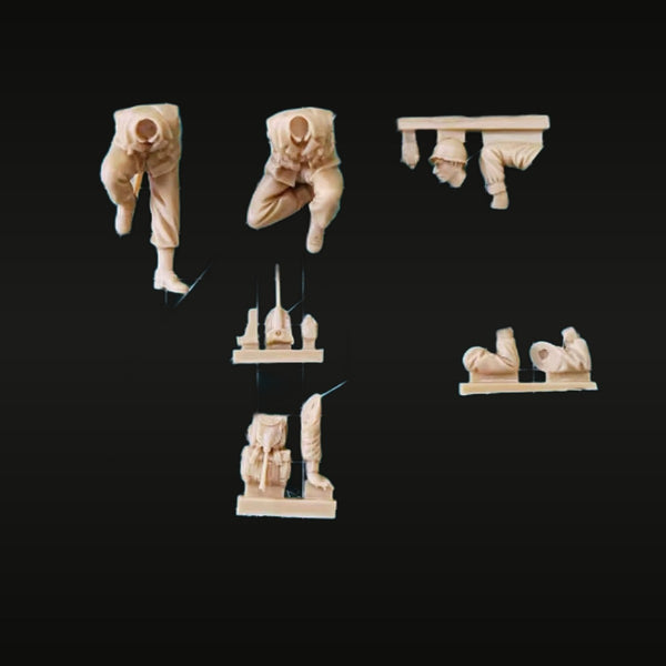 WWII US Infantry Tank Riders 4-Figure Set 1/35 Resin Kit