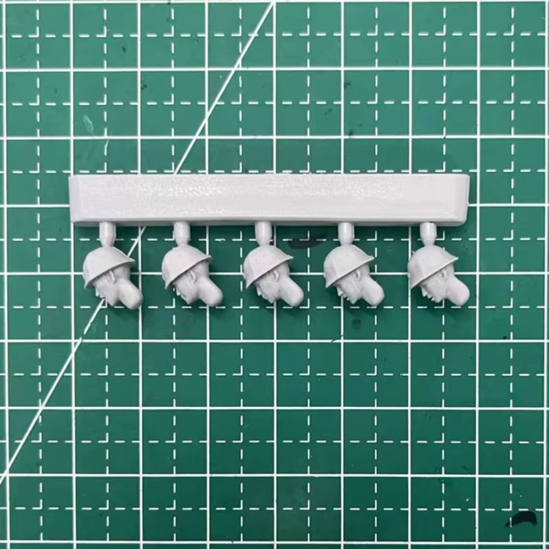Chinese PLA / Soviet Soldier Head Assortment 1/35 Resin Bust Kit - resin model view 2