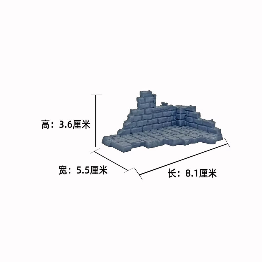 Model Scene Ruins Architecture Board Game Historical Terrain Ruins Castle Scene Display Decoration Production Accessories Tool