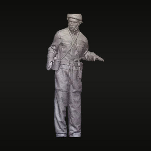 WWII German Infantry Soldier with Side Cap 1/35 Resin Figure Kit