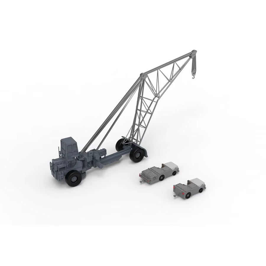 Modern Crawler Crane Diorama Set with Vehicles 1/700 Resin Kit - resin model view 2