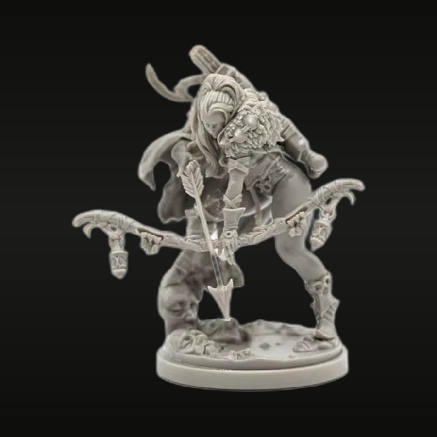 Fantasy Horned Orc Warrior with Battle Axe 75mm Resin Figure Kit - unpainted resin model kit