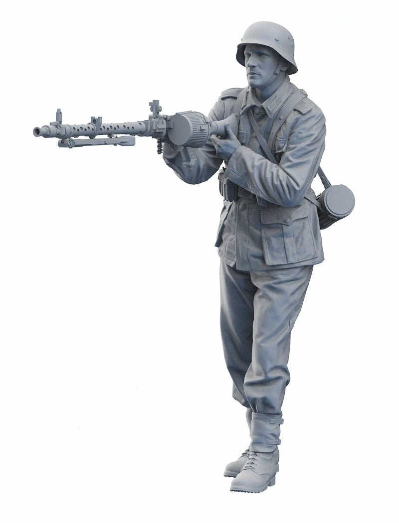 1/16 Scale Die-Cast Resin Figure Model Kit German Half Track Gunner Unassembled and Unpainted