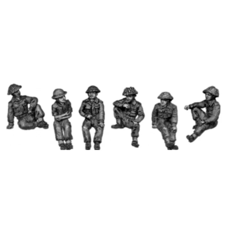 1/72 Scale Diecast Resin Figure Model Kit WWII British Infantry Wearing Steel Helmets 6 Figures Unpainted