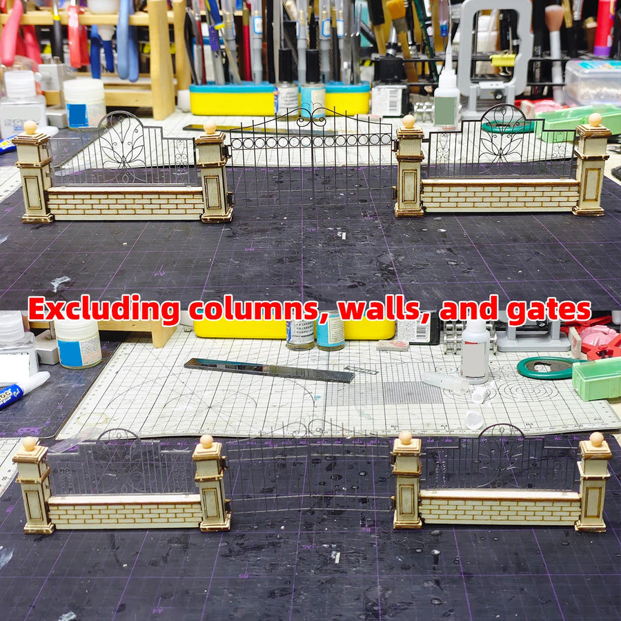 Photo Eatch PE Assembly Architectural Model Sand Table Grille Wall Parapet Iron Fence Building Diorama Scale Model Kit 1/35