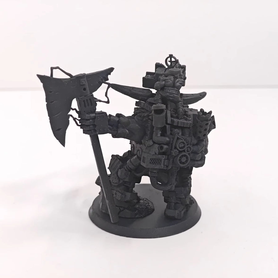 Fantasy Orc Warrior with Axe Heavy Armor 32mm Resin Figure Kit - resin model view 2