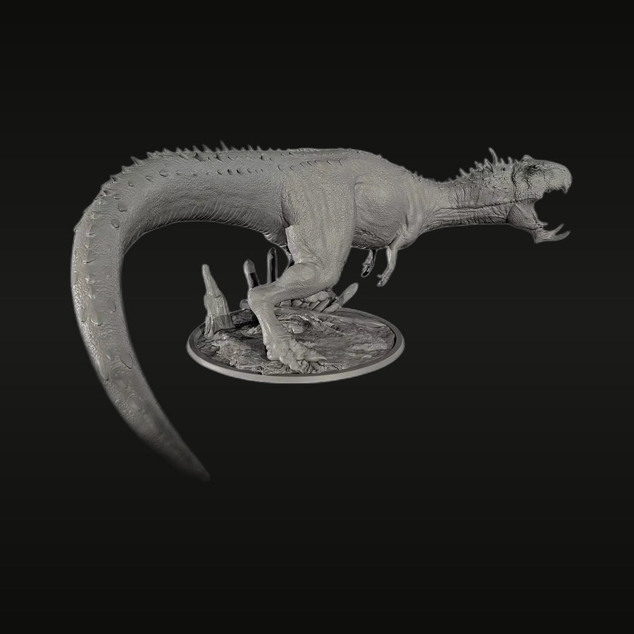 Indominus Rex Jurassic World Dinosaur with Diorama Base 70mm Resin Figure Kit - unpainted resin model kit