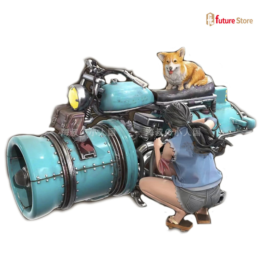 Anime Male Fighter with Wrench and Creature 1/64 Resin Figure Kit - resin model view 5