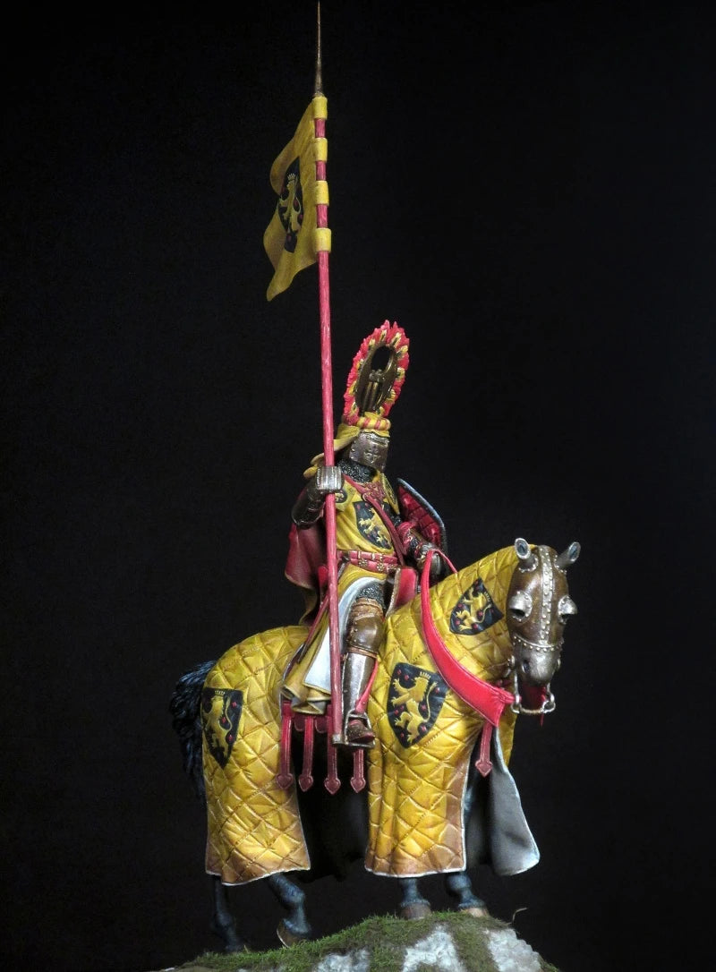 1/24 Scale 75Mm Diecast Resin Figure Model Kit Ancient German Knight Hobby Miniature Toys Unassembled Unpainted DIY Diorama