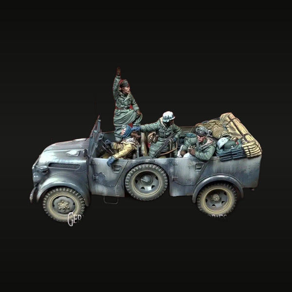 WWII German Waffen-SS Steyr 1500A Truck Crew 1/35 Resin Diorama Kit