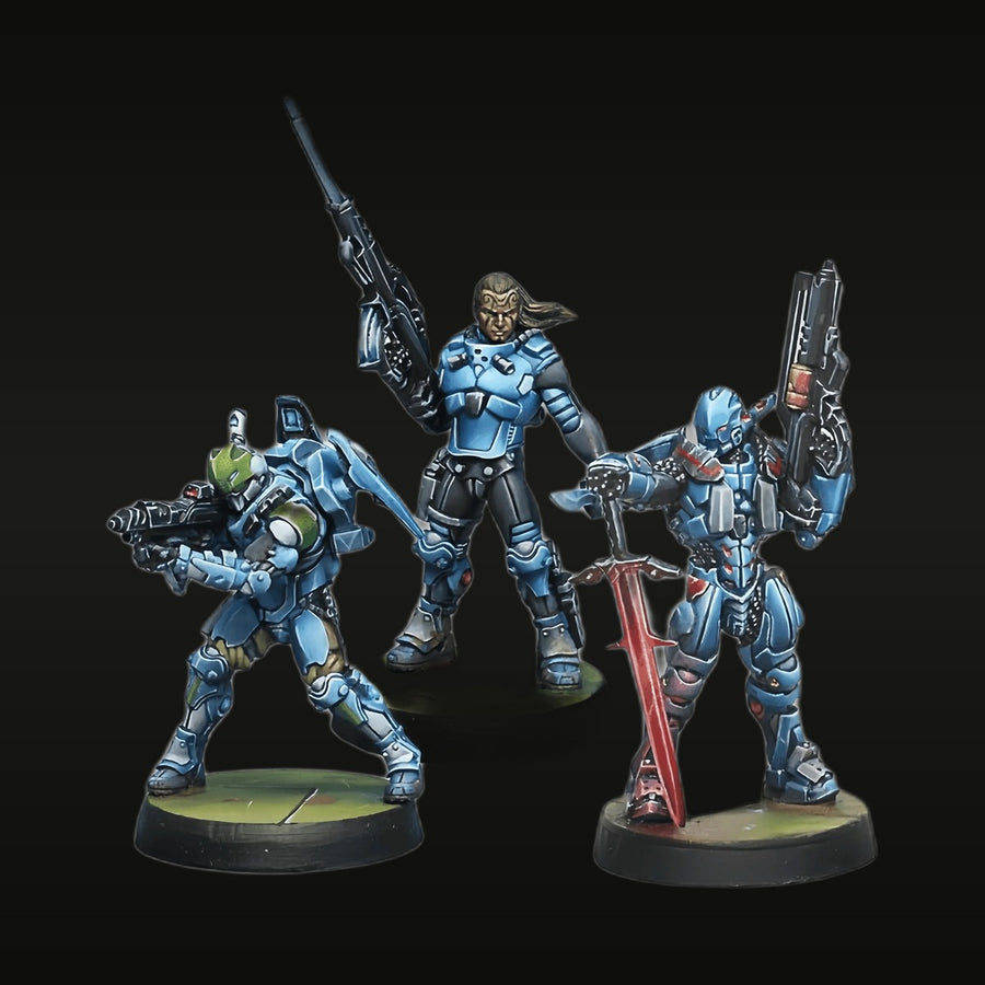 Corvus Canis Battle Group Sci-Fi Soldiers 28mm Painted Resin Figure Set - unpainted resin model kit