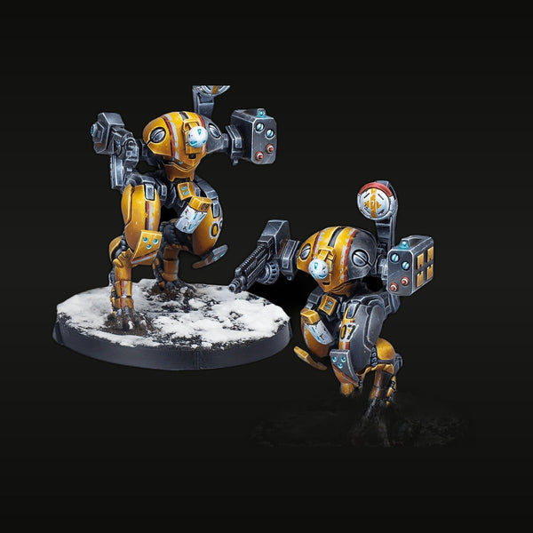 Sci-Fi Yellow & Black Combat Robots with Weapons Set of 2 1/35 Resin Figure Kit
