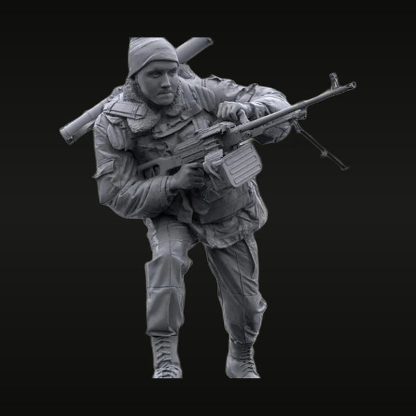 Modern Russian RPK Light Machine Gunner with RPG-7 1/35 Resin Figure Kit