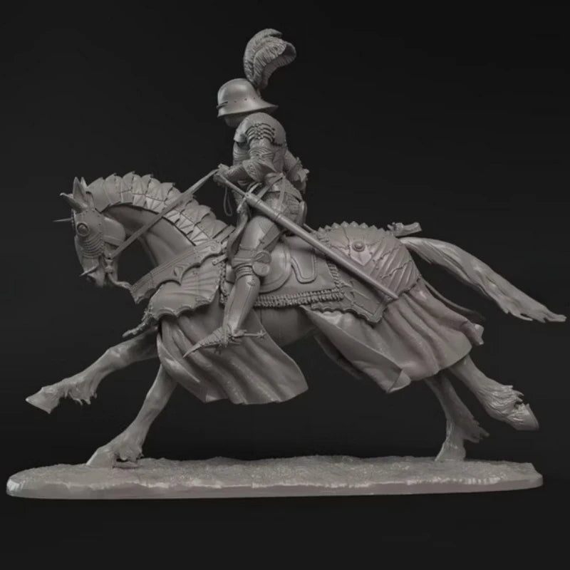 Medieval Knight's Warhorse with Caparison 1/24 Resin Mount Kit - resin model view 4