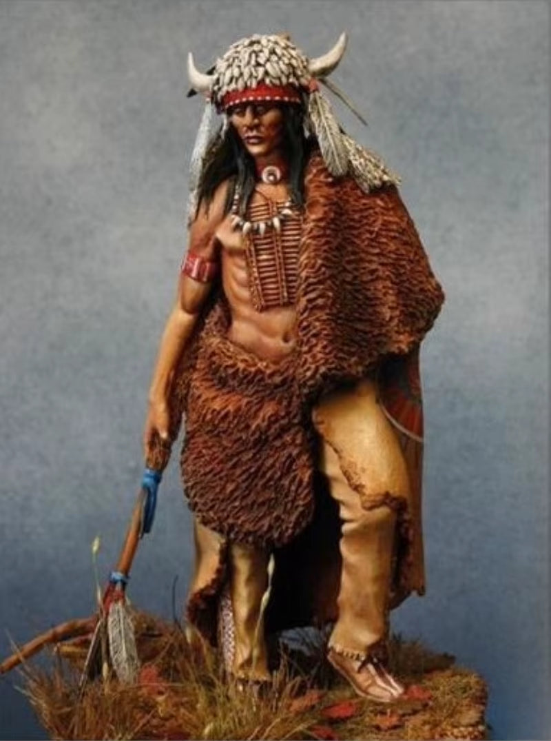 Ancient Blackfoot Warrior 75mm Resin Figure Kit - unpainted resin model kit