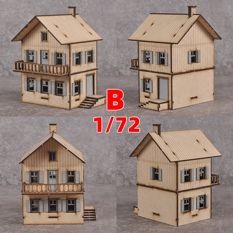 Assembly Architectural Model Sand Table Bell Tower Clock Tower Belfry Europe Building House Shop Diorama Scale Model Kit 1/72