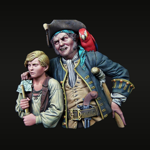 Fantasy Pirate Captain with Parrot & Young Companion 1/12 Resin Diorama Set