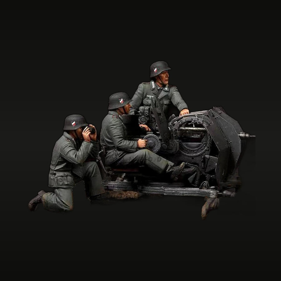WWII German MG42 Crew Emplacement 3-Figure Set 1/35 Resin Diorama Kit - unpainted resin model kit