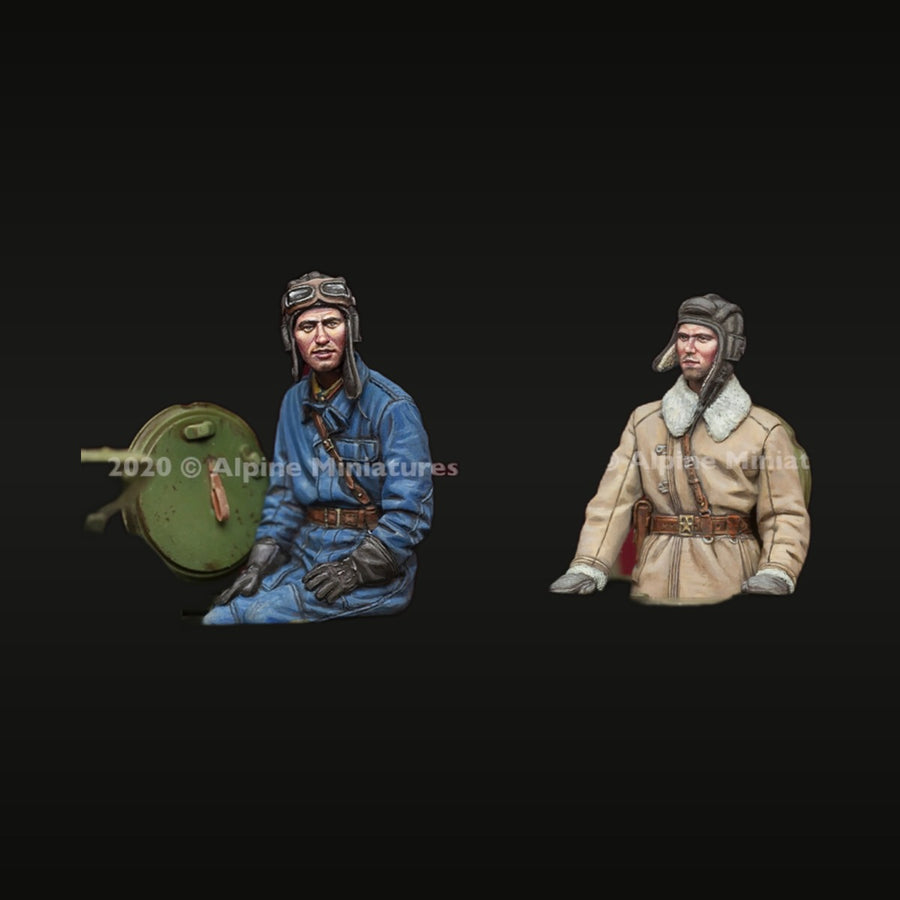 WWII Soviet Aviators in Flying Gear Set of 2 1/35 Resin Figure Kit - unpainted resin model kit