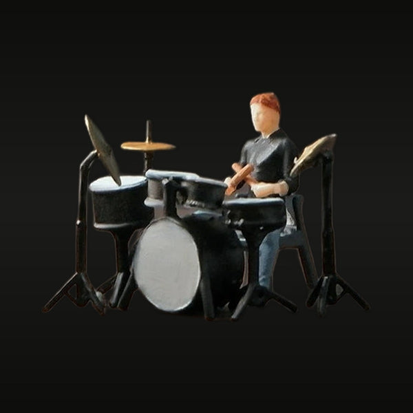 Modern Drummer with Drum Kit 1/64 Resin Figure Diorama Kit