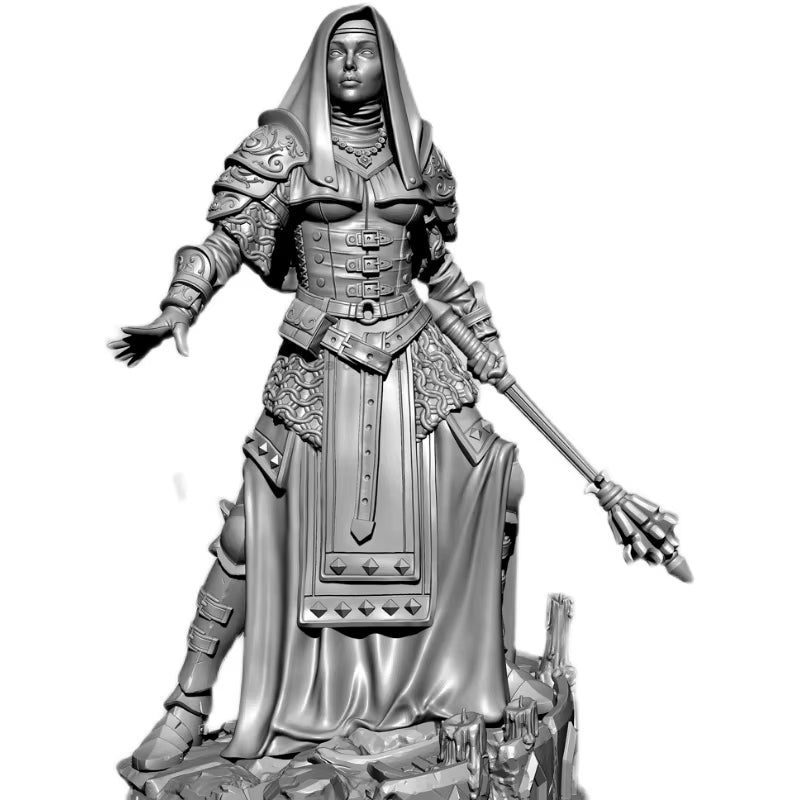 Medieval Noblewoman Warrior 38mm Resin Figure Kit - resin model view 5