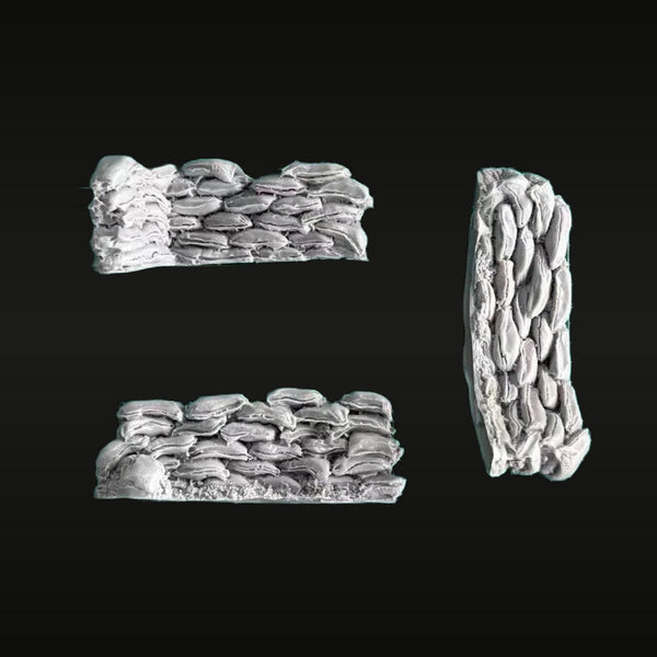 Sandbag Fortification & Barrier Walls 1/35 Resin Model Kit Set