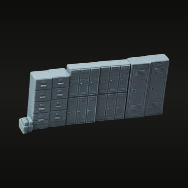 Metal Cabinet Locker Filing System 1/87 Resin Diorama Kit