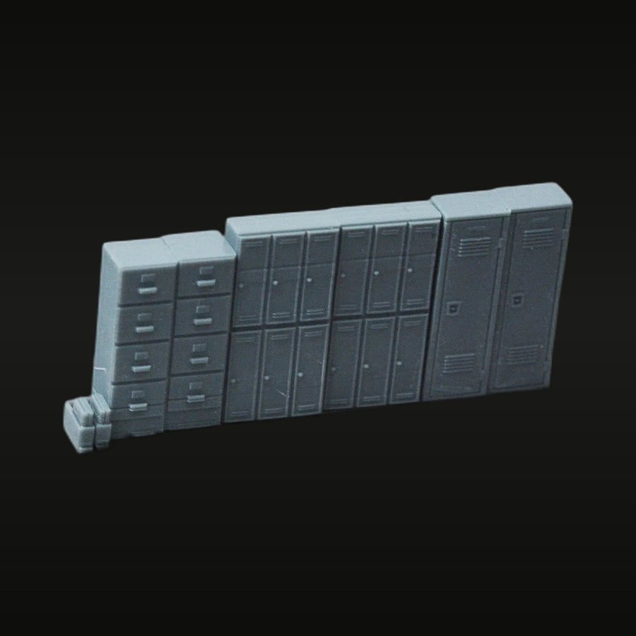 Metal Cabinet Locker Filing System 1/87 Resin Diorama Kit - unpainted resin model kit