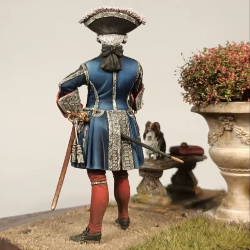1/24 Scale 75Mm Diecast Resin Figure Model Kit Ancient French Guards Officer Miniature Toys Unassembled Unpainted DIY Diorama