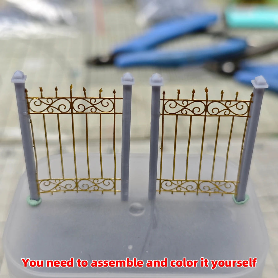 Photo Eatch PE Assembly Architectural Model Sand Table Grille Wall Parapet Iron Fence Building Diorama Scale Model Kit 1/35