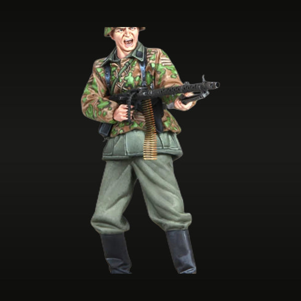 WWII German MG34 Gunner Splinter Camouflage 1/16 Resin Figure Kit