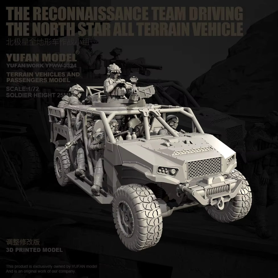 Modern US Special Forces Tactical Vehicle with 4-Man Crew 1/72 Resin Kit - resin model view 2