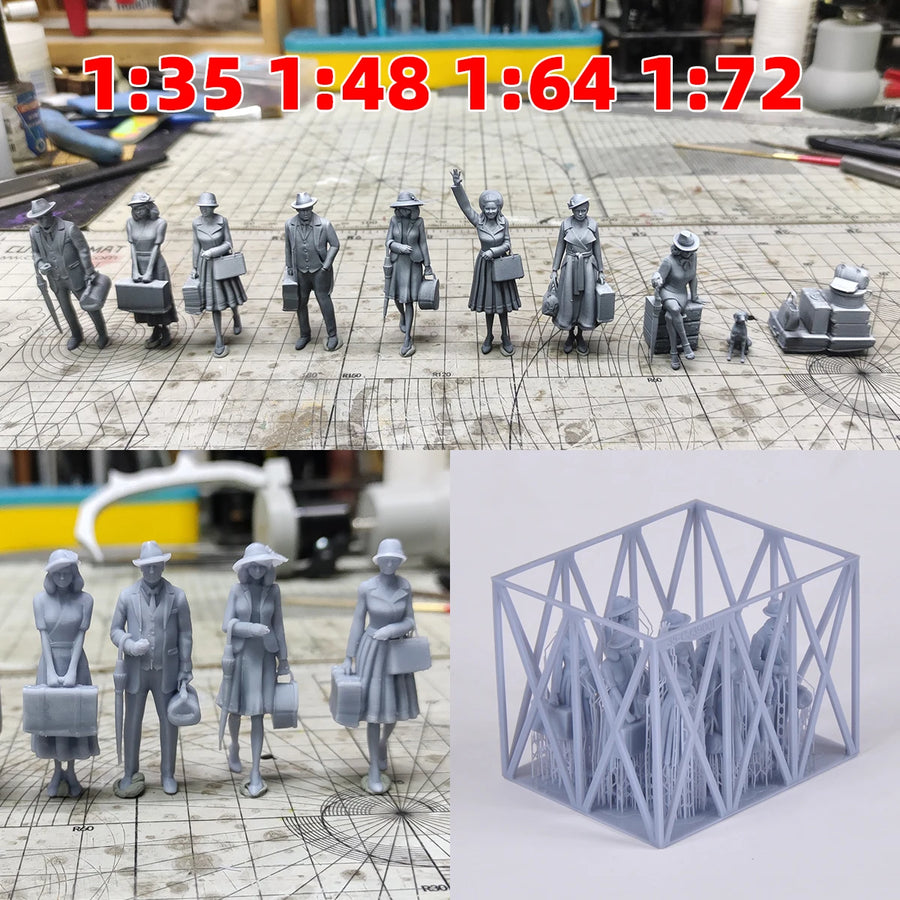 WWII Soldiers in Cage/Prison Compound 1/72 Resin Diorama Kit - resin model view 2