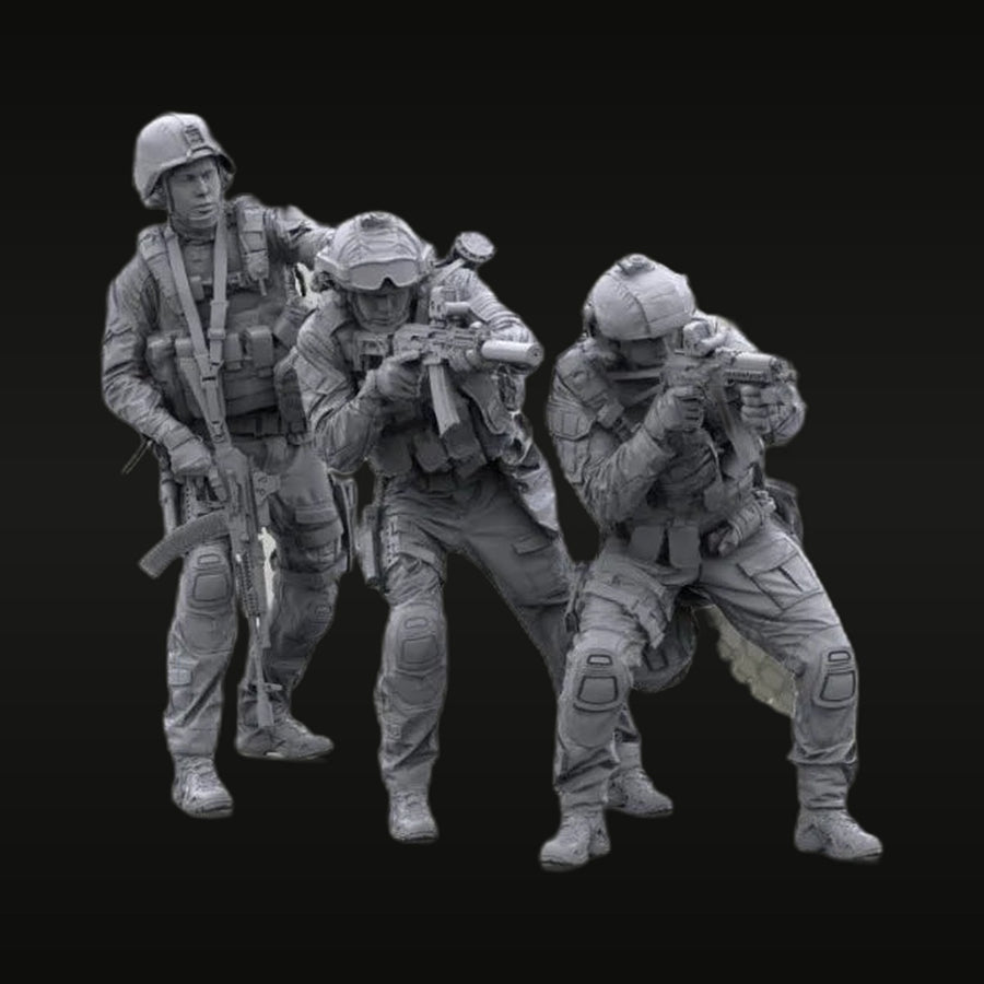 Modern US Tactical Infantry Squad with Rifles 1/35 Resin Figure Kit - unpainted resin model kit
