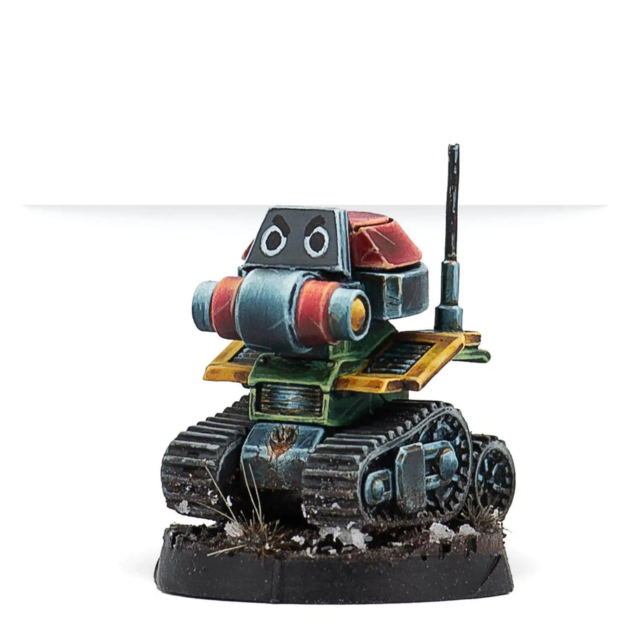 Sci-Fi Combat Squad with Tracked Drones 28mm Resin Figure Set Kit - resin model view 4