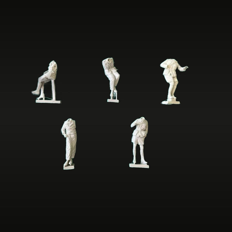WWII Italian North Africa Tank Crew 5-Figure Set 1/35 Resin Kit - unpainted resin model kit