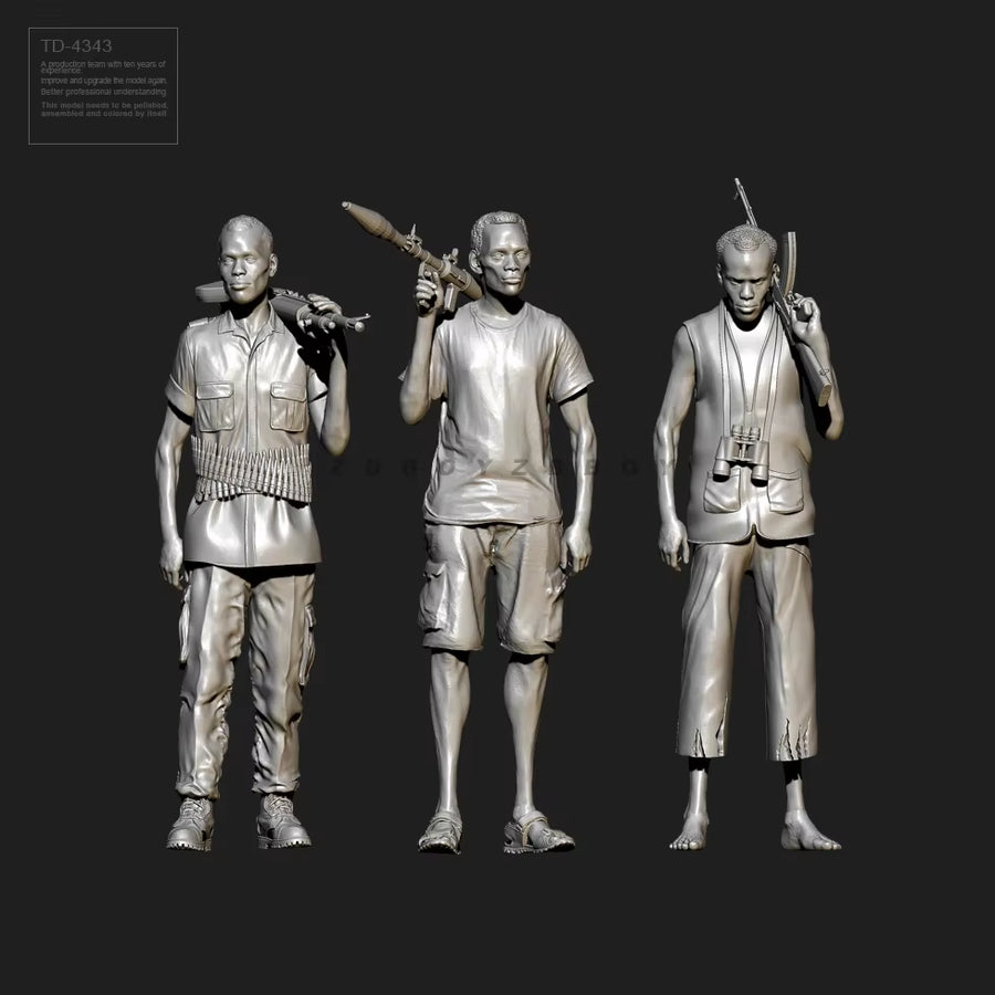Modern Civilian with RPG Launcher 1/35 Resin Figure Kit - resin model view 2