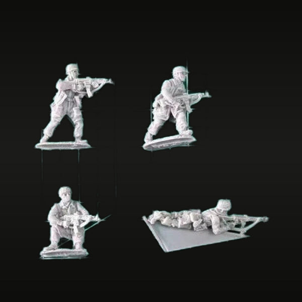 WWII German Fallschirmjäger Combat Squad 1/72 Resin Figure Set