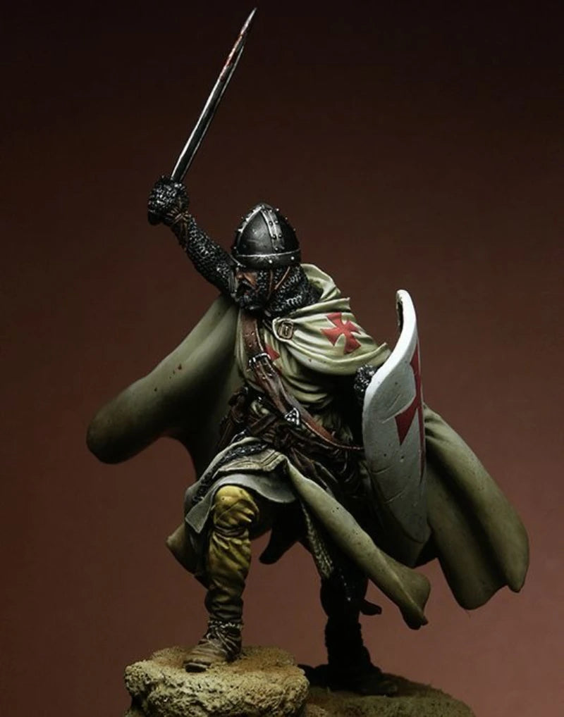 Medieval Female Crusader Knight Bust with Flowing Veil 1/24 Resin Kit - resin model view 3