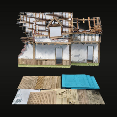 Ruined European Farmhouse 1/35 Resin Terrain Diorama Kit
