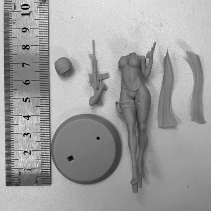 1/24 Scale Resin Figure Assembled Model Kit Horror Game Female Gunner Miniature Unassembled Unpainted 3D Printing Sculpture