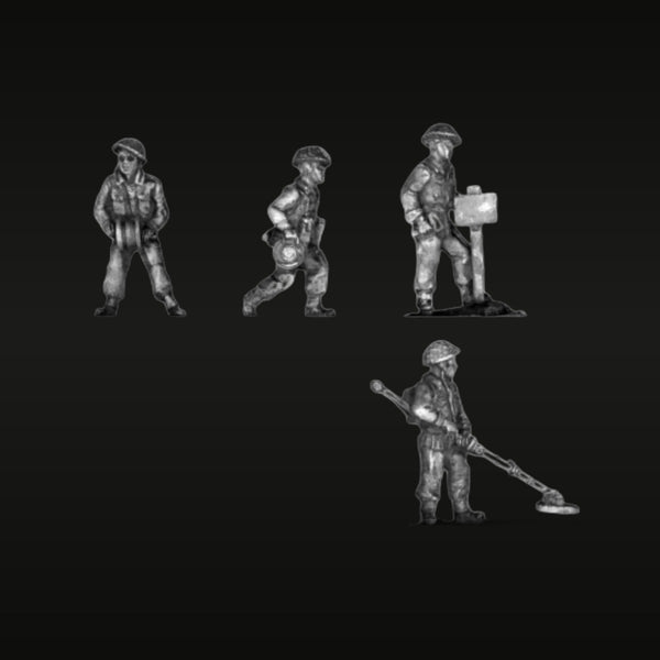 WWII British Infantry Squad 4-Figure Set 1/72 Resin Kit