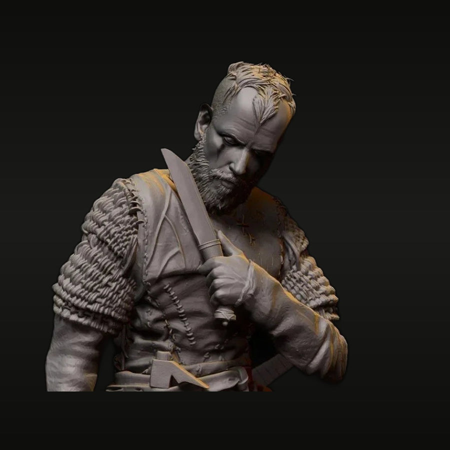 Viking Warrior with Axe 1/24 Resin Bust Kit - unpainted resin model kit