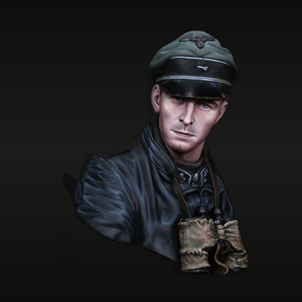 Joachim Peiper WWII German SS Officer with Knight's Cross 1/10 Resin Bust