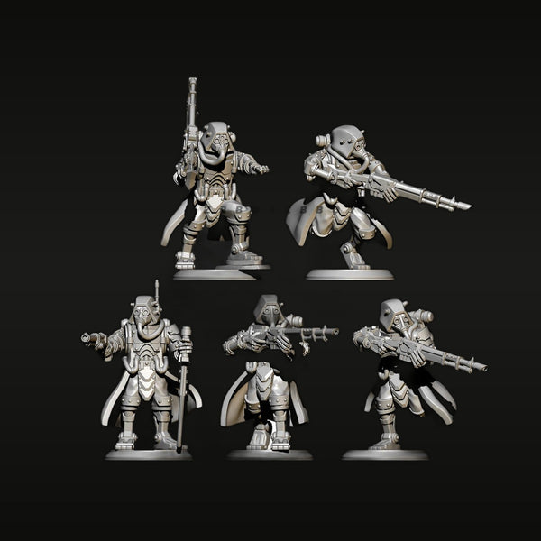 Sci-Fi Exoskeleton Soldier Squad Set of 5 38mm Resin Figure Kit