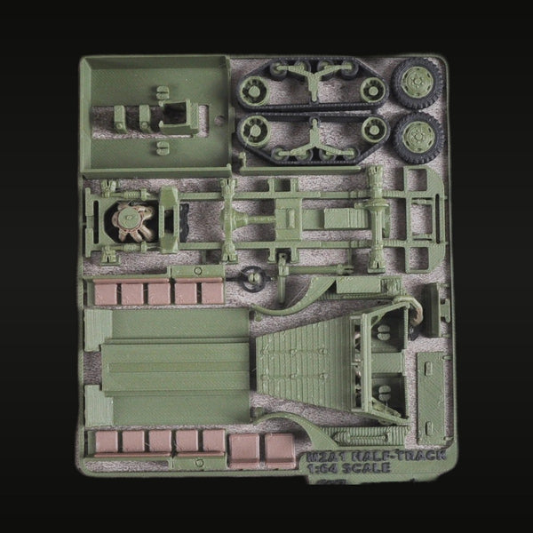WWII US M2A1 Halftrack 1/64 Plastic Vehicle Kit