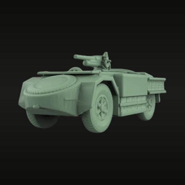 WWII Italian AS42/47 Armored Car with Gun 1/87 Resin Kit