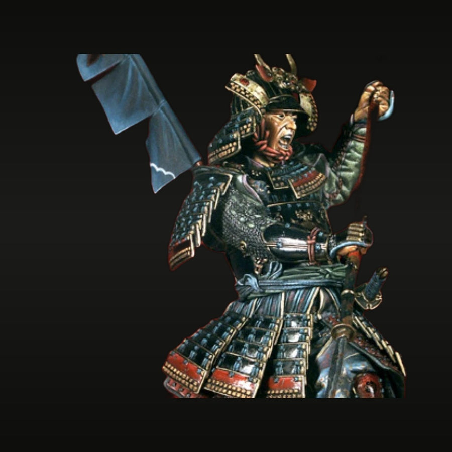 Ancient Japanese Samurai Daimyo Commander 90mm Resin Figure - unpainted resin model kit