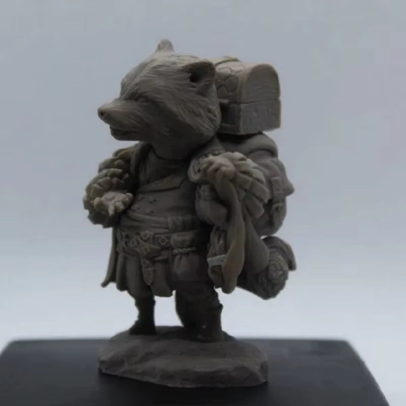 Fantasy Anthropomorphic Raccoon Merchant Set of 2 70mm Resin Figure Kit - resin model view 3