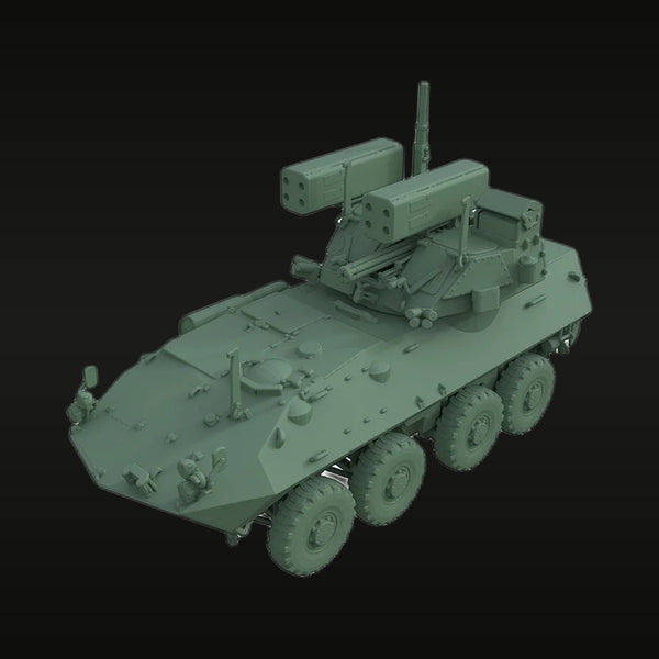 Modern US 8-Wheeled Armored Personnel Carrier with Stinger Air Defense 1/144 Resin Vehicle Kit